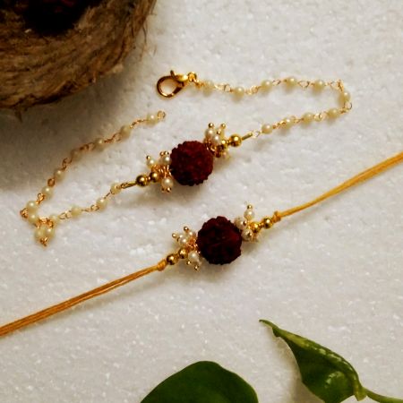 Traditional Rakhi with Acrylic Beads, Metal